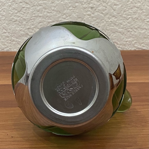 MCM Mid Century Modern FARBER BROS. Krome Kraft Green 4.5" Small Pitcher Jug - Picture 7 of 12
